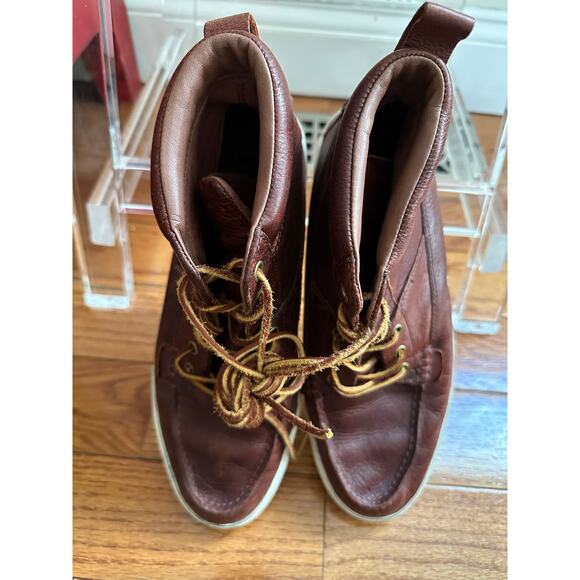 Polo Ralph Lauren Shoes Tavis Brown Leather High Top Sneakers Boots Men Size - Picture 16 of 16